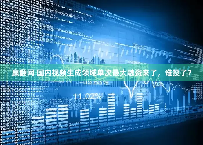 赢翻网 国内视频生成领域单次最大融资来了，谁投了？